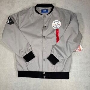 Ford Bronco Go Wild Bomber Jacket Grey Mens Small Snap Front NWT